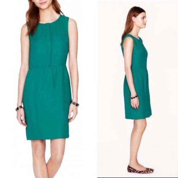 J Crew Dress Women's size 00 in Emerald Green above the knee with Pockets - Picture 1 of 13